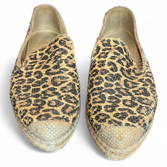 Stuart Weitzman Catalan Leopard-Print Espadrille animal print boho loafer flats - Picture 2 of 8